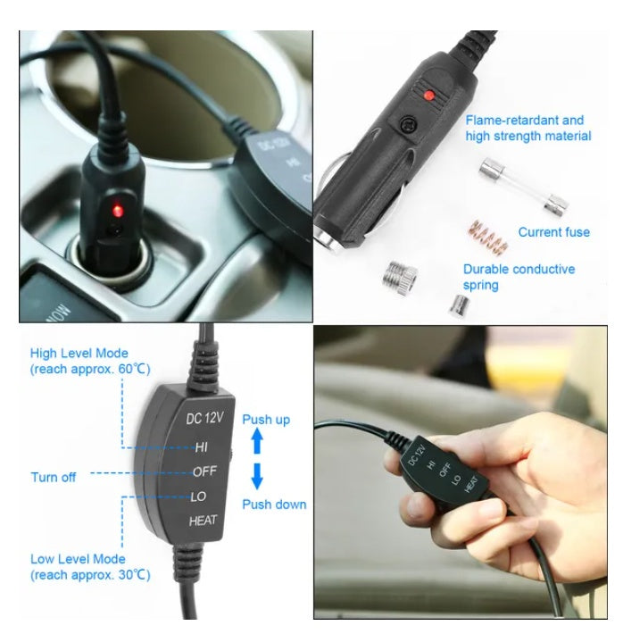 Heated Car Seat Cushion 12V Auto Seat Cover Warmer